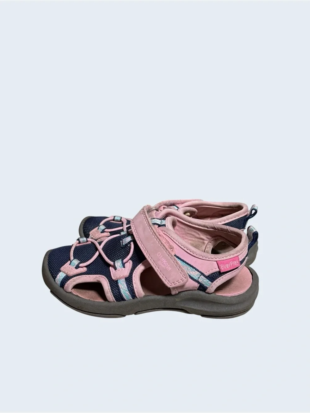 Kids Size 10 Navy and Pink Closed-Toe Sandals